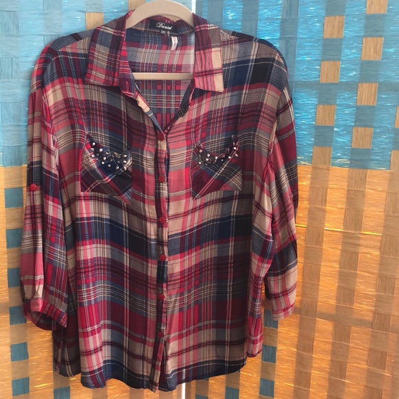 Gifted....Daniel XL plaid top metal